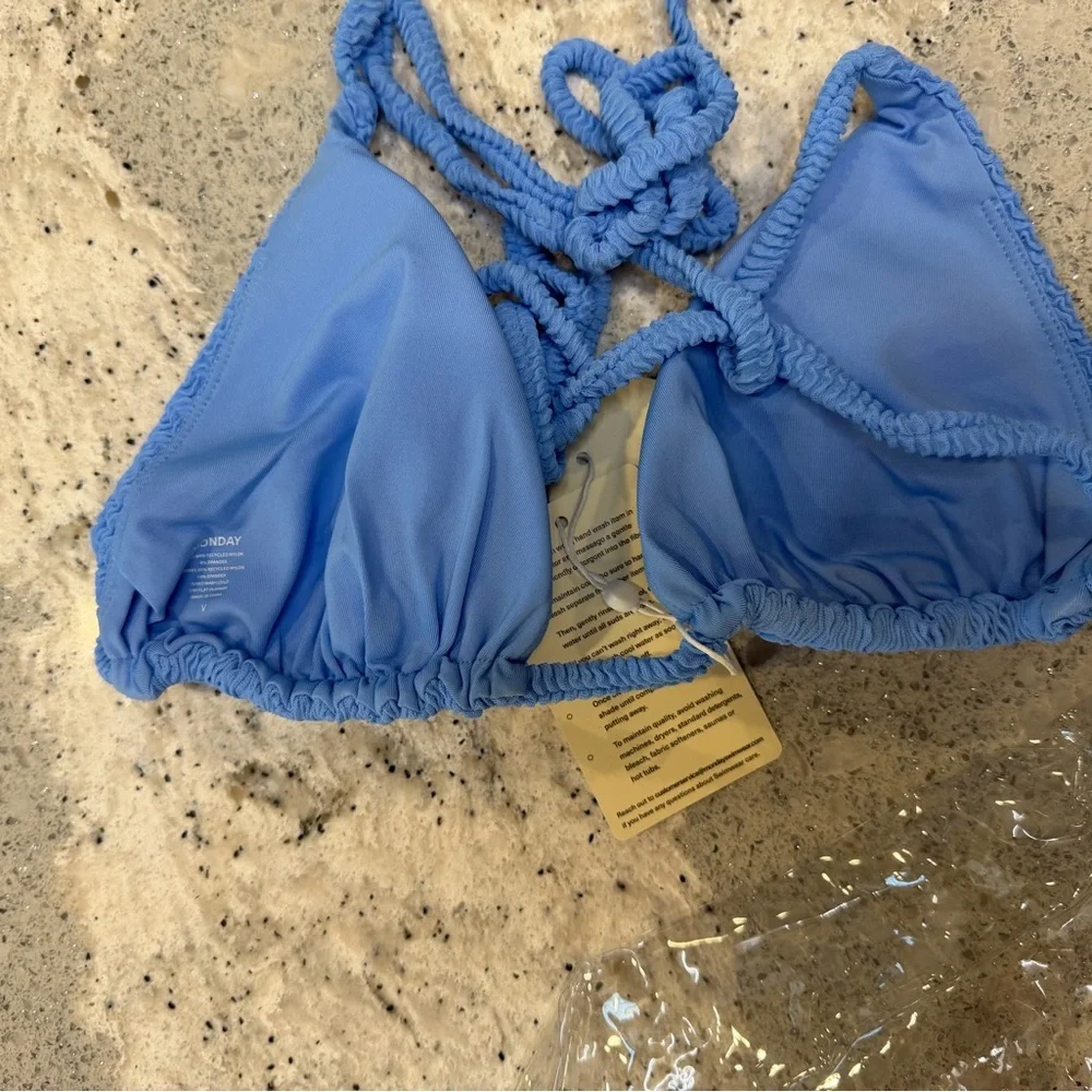 Monday Swimwear PALMA TOP - AZURE CRINKLE Size V